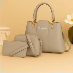 girl's pu leather plain hand bag set