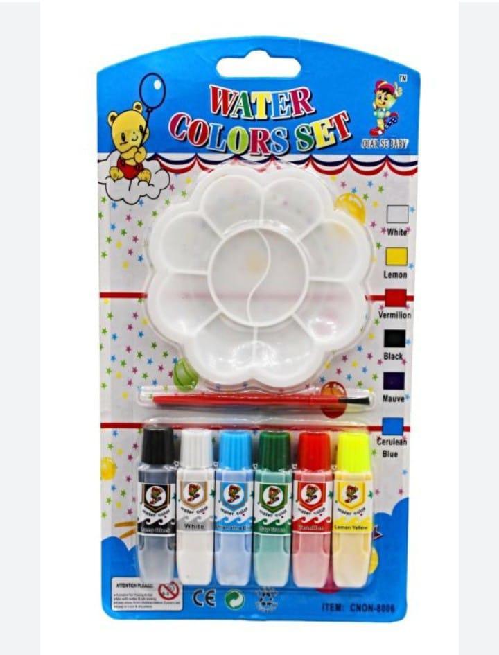 colorful 6 pcs watercolor paint set: washable paints for kids' creativity