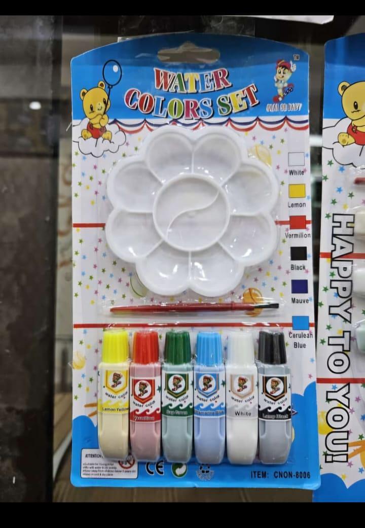 colorful 6 pcs watercolor paint set: washable paints for kids' creativity