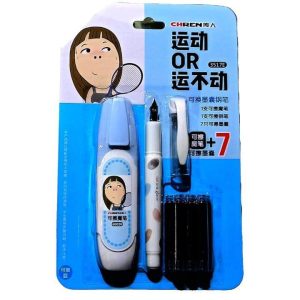 lightweight pen with 7 cartridges – effortlessly erase graphite writing